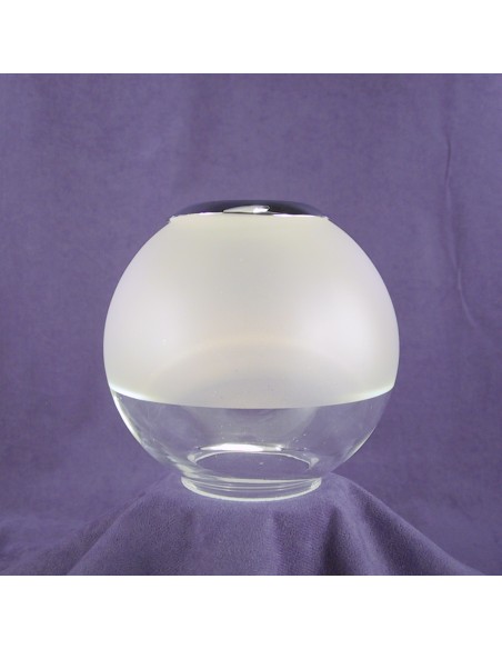 Globo de cristal con cromado top ring, ø135mm, semimate, para captain's cabin in chrome — 2