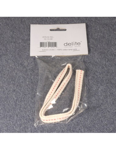 Flat-burner wick, 9,5mm x 0,5m, pinpack