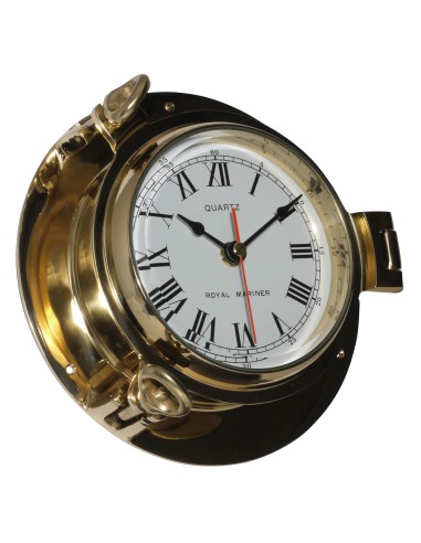 Porthole clock, ø185x55, dial ø122mm, Royal Mariner, made in Taiwan