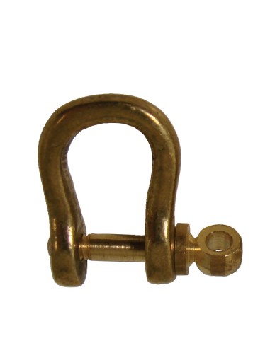 Shackle small, brass, ø3mm screw, opening 7mm, made in Italy
