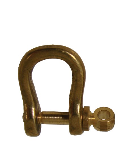 Shackle small, brass, ø3mm screw, opening 7mm, made in Italy