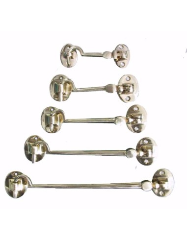 Cabin hook, 100mm, silent, polished brass, 4 pcs.
