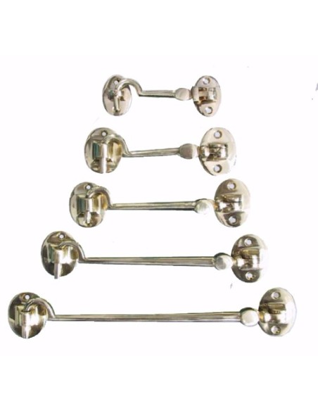 Gancho de camarote, 100mm, silencioso, latón pulido, 4 uds.