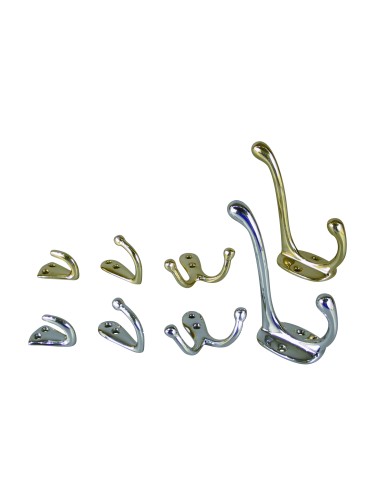 Hook single (18mm out), brass, 10 pcs. — 2