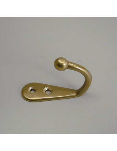 Hook single (28 mm out), brass, 10 pcs.