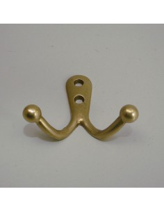 Hook, double, brass, 10 pcs.