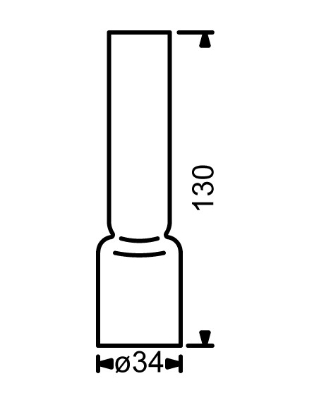 Chimenea 6‴, ø34 x 130 mm, cristal de borosilicato
