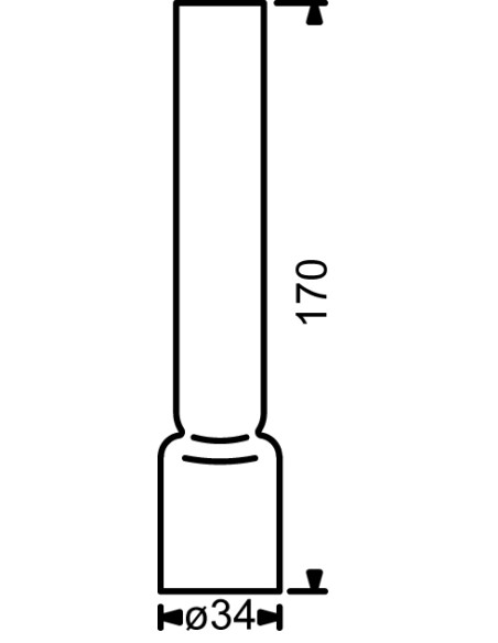 Chimenea 6‴, ø34 x 170 mm, cristal de borosilicato
