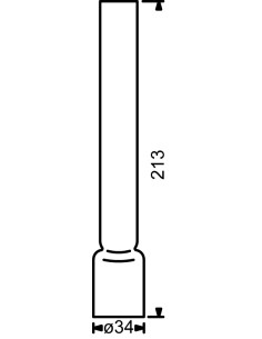 Chimenea 6‴, ø34 x 210 mm, cristal de borosilicato