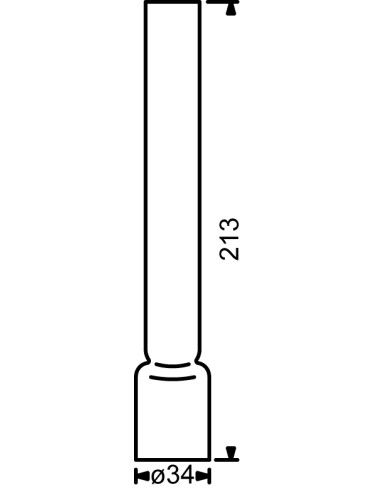 Chimenea 6‴, ø34 x 210 mm, cristal de borosilicato