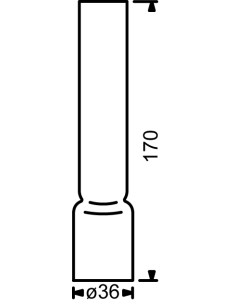 Chimney 8''', ø36 x 170mm, borosilicate glass
