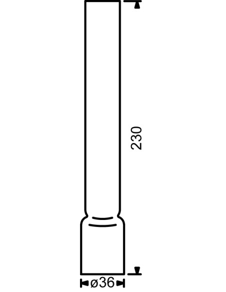 Chimney 8''', ø36 x 230mm, borosilicate glass