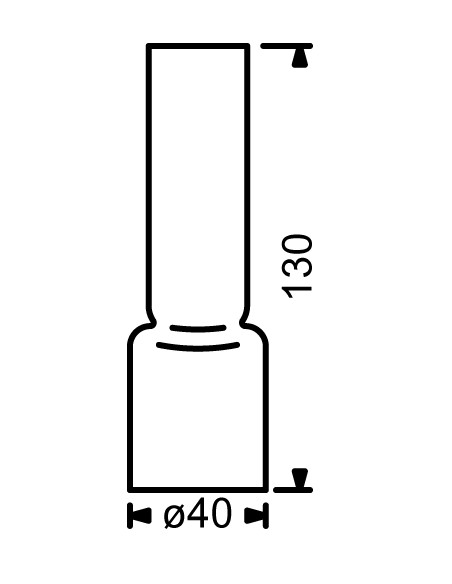 Chimenea 10‴, ø40 x 130mm, cristal de borosilicato