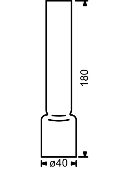 Chimenea 10‴, ø40 x 180mm, cristal de borosilicato