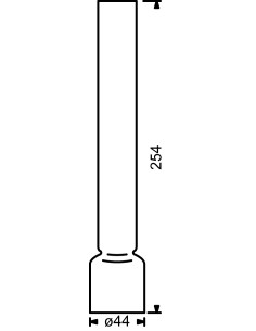 Chimenea 12‴, ø44 x 254 mm, no borosilicato