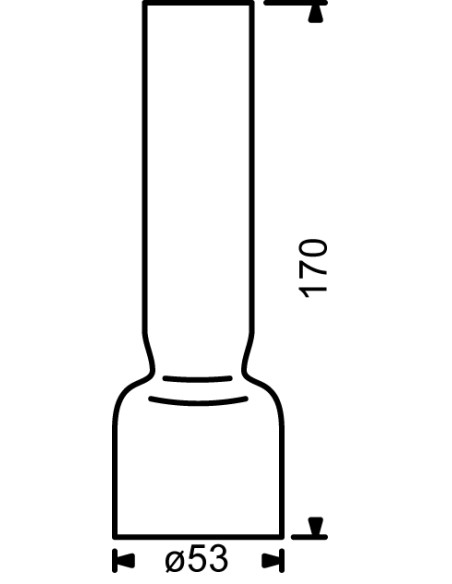 Chimenea 14‴, ø53 x 170mm, cristal de borosilicato