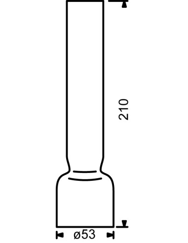 Chimenea 14‴, ø53 x 210mm, cristal de borosilicato