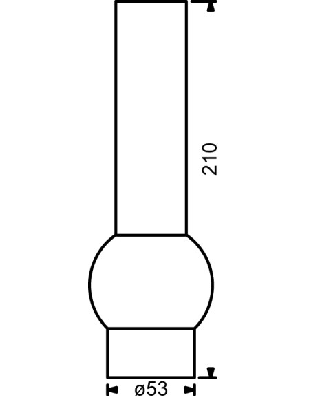 Chimenea 15‴, ø53 x 210mm, cristal de borosilicato