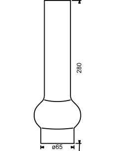 Chimney 20''', ø65 x 280mm, borosilicate glass