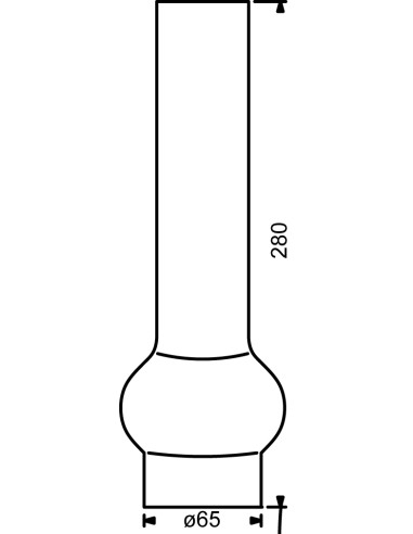 Chimenea 20‴, ø65 x 280mm, cristal de borosilicato