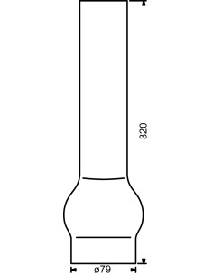 Chimney 30''', ø79x320mm, borosilicate glass