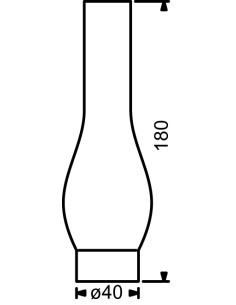 Chimney 10''' tulip, ø40x180mm, borosilicate glass