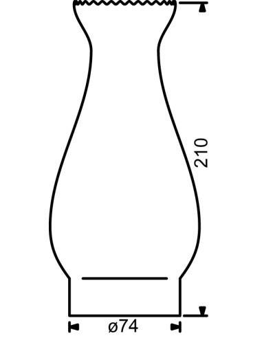 Chimenea, Perlotus, ø74x210 mm, cristal de borosilicato