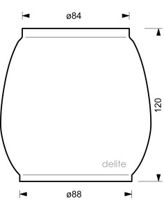 Glass for 0020 "Air Pilot", 117,7x82,6x87mm (height x top diameter x bottom diameter)