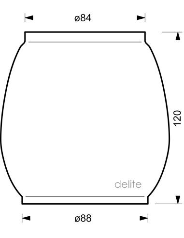 Cristal para 0020 "Air Pilot", 117,7x82,6x87 mm (altura x ø superior x ø inferior)