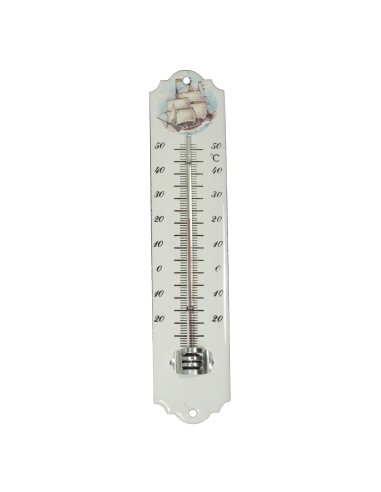 Enamel thermometer 25 cm, sailing ships ass.