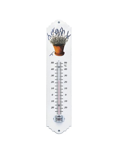 Enamel thermometer 30 cm, assorted potted plants