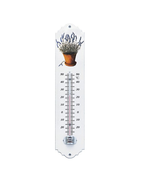 Enamel thermometer 30 cm, assorted potted plants
