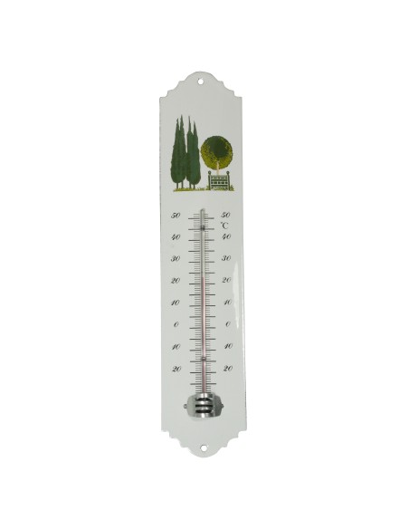 Enamel thermometer 30 cm, assorted conifers