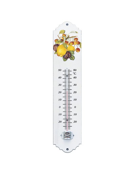 Termómetro esmaltado 30 cm, frutas surtidas
