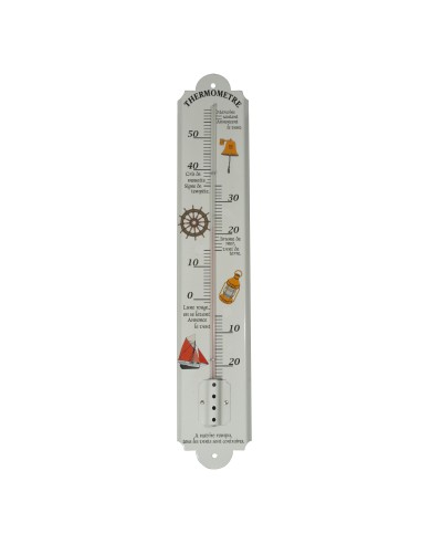 Enamel thermometer 50 cm, assorted maritime motifs