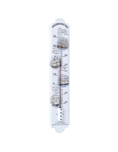 Enamel thermometer 50 cm, assorted sailing ships
