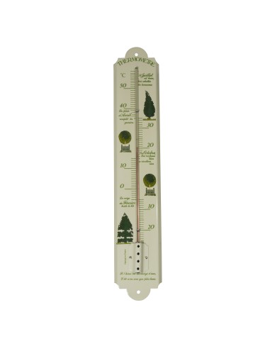 Enamel thermometer 50 cm, conifer motifs