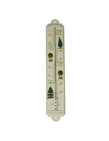 Enamel thermometer 50 cm, conifer motifs