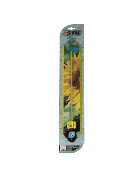Termómetro esmaltado 50 cm, girasol