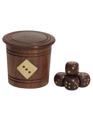 Dices 6 pcs. with shaker, made in India