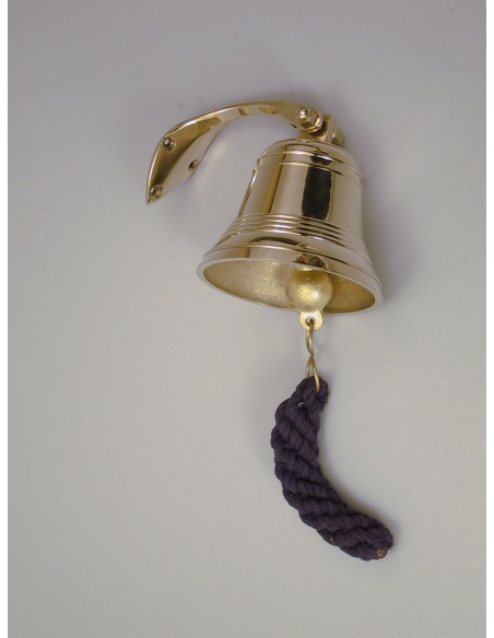 Ships bell with nautical rope, 3'', ø75mm, 0,3kg, made in India