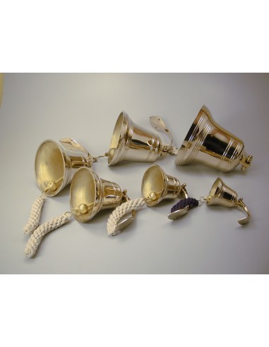 Ships bell with nautical rope, 3'', ø75mm, 0,3kg, made in India — 3