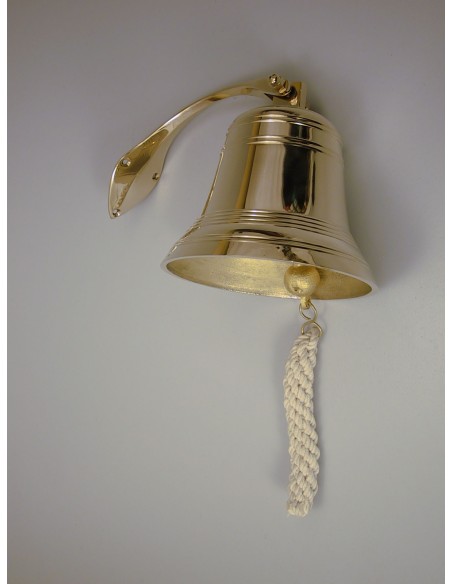 Ships bell with nautical rope, 6'', ø153mm, 1,65kg, made in India