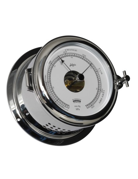 Barometer, Hi-Sensitiv, Fyrkat, ø140mm, chromium plated brass