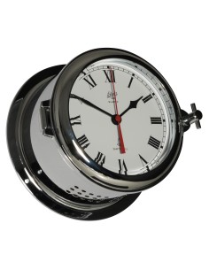 Reloj de barco con campanas, Fyrkat, ø140mm, latón cromado, números romanos