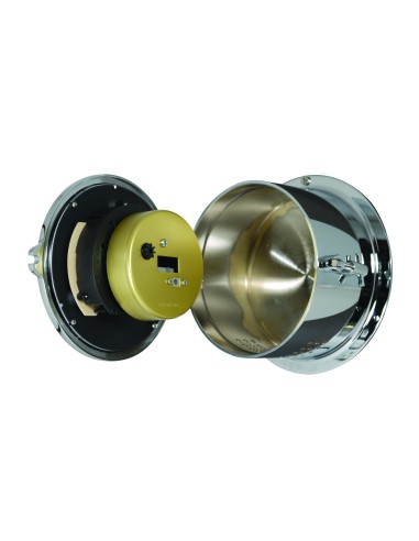 Clock with battery driven ship's bell, Fyrkat, ø140mm, chromium plated brass, roman numerals — 3