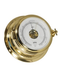 Barometer, Midi, Hi-Sensitiv including inch Hg scale, ø155mm, polished brass