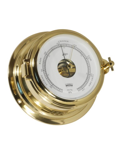 Barometer, Midi, Hi-Sensitiv including inch Hg scale, ø155mm, polished brass