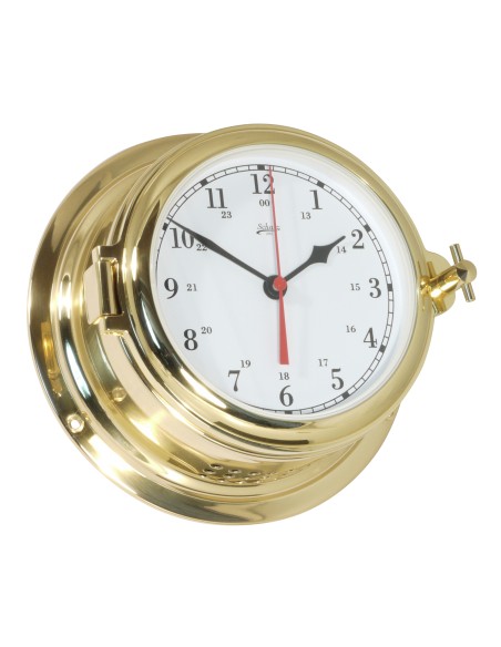 Reloj de barco, Midi, ø155mm, latón pulido, números árabes