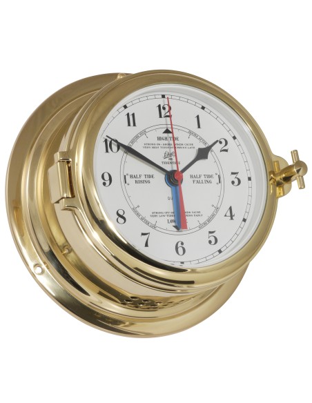 Time and tide clock, Midi ø155mm , polished brass , arabic numerals